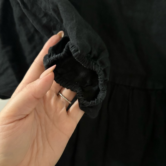 Starkx 100% Linen Black Ruffled Dress - Picture 7 of 7